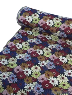 Stofa tip goblen pentru tapiterie imprimeu floral multicolor