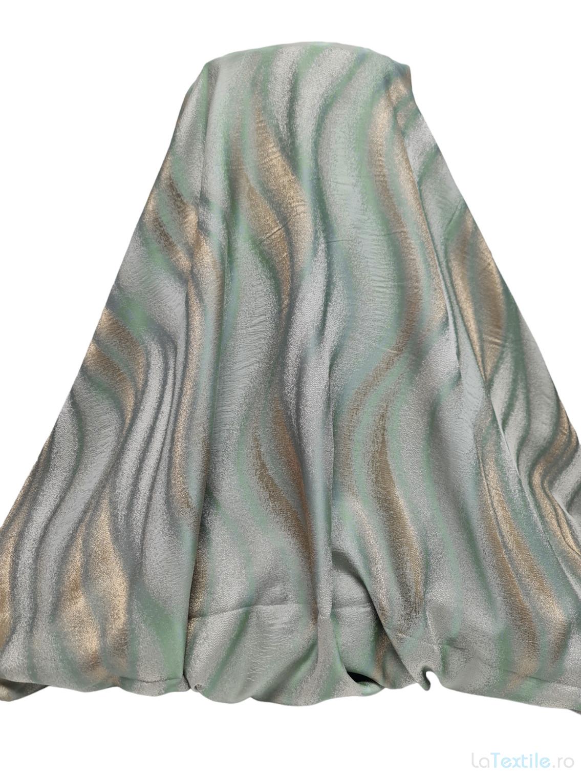 Material draperie OMMA degrade cu spirale verde menta