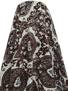 Material tapiterie stil baroc crem cu maro inchis