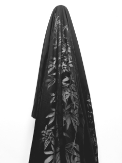 Voal negru model floral transparent