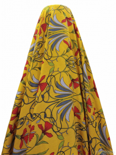 Vascoza fundal galben cu imprimeu floral