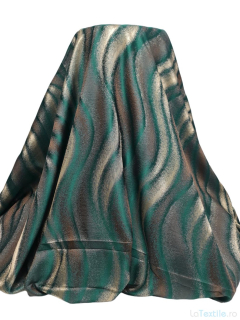 Material draperie OMMA degrade cu spirale verde smarald