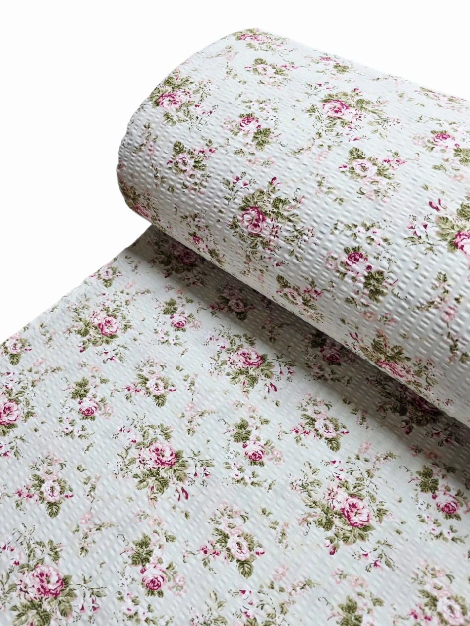 Bumbac lenjerie creponat Rose Cottage