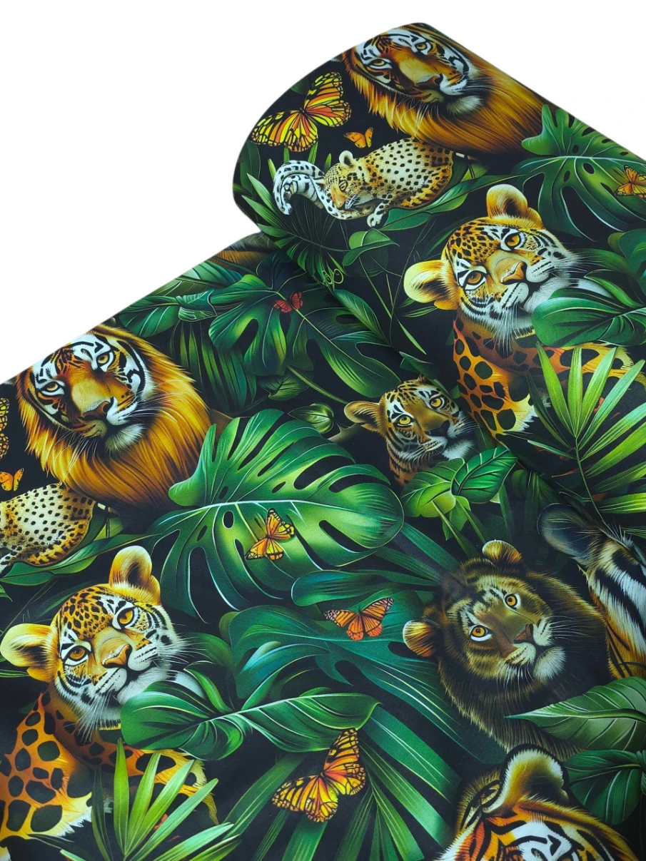 Bumbac satinat Ranforce Tropical Jungle