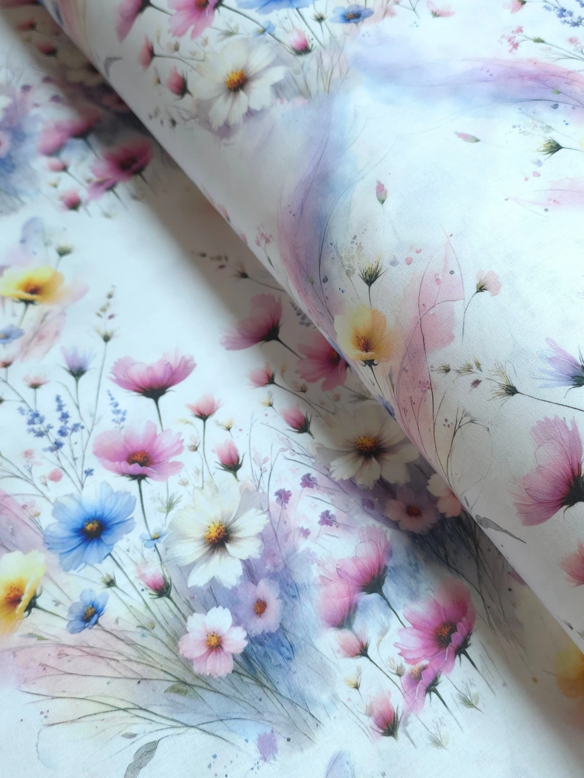 Bumbac satinat Ranforce Pastel Garden