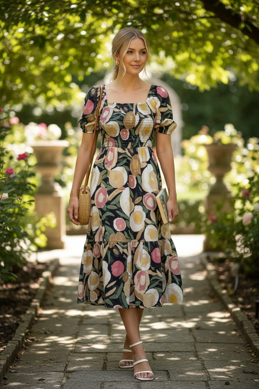 In cu vascoza Midnight Olive Bloom