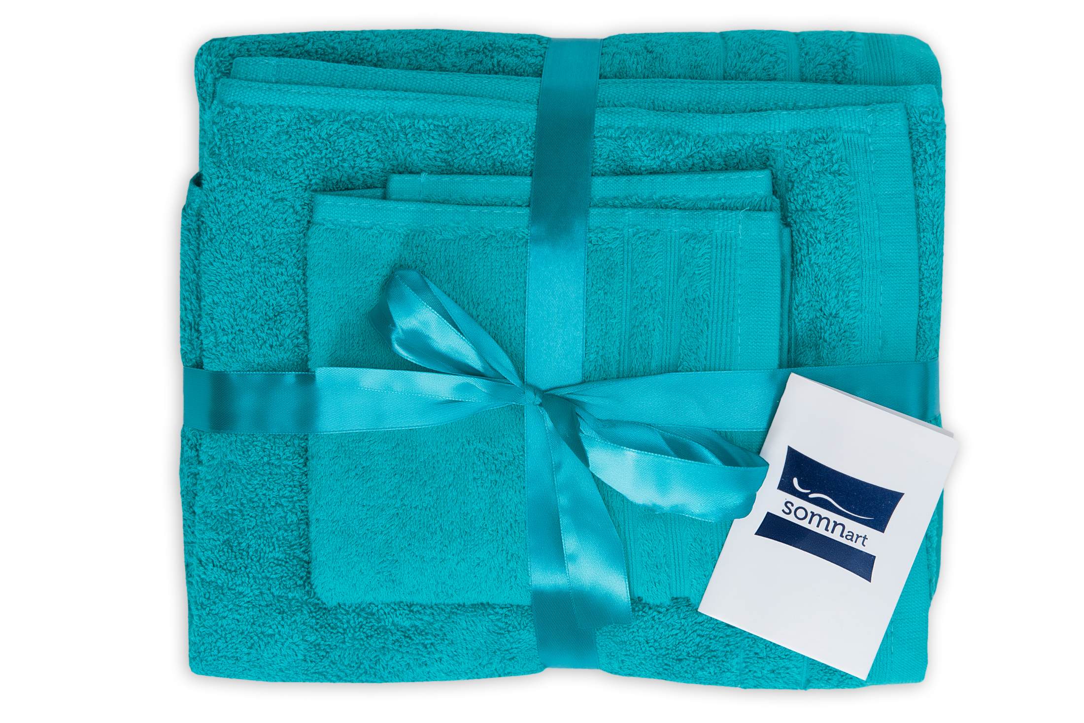 Set 3 prosoape din bumbac 600 g/m² – turcoaz