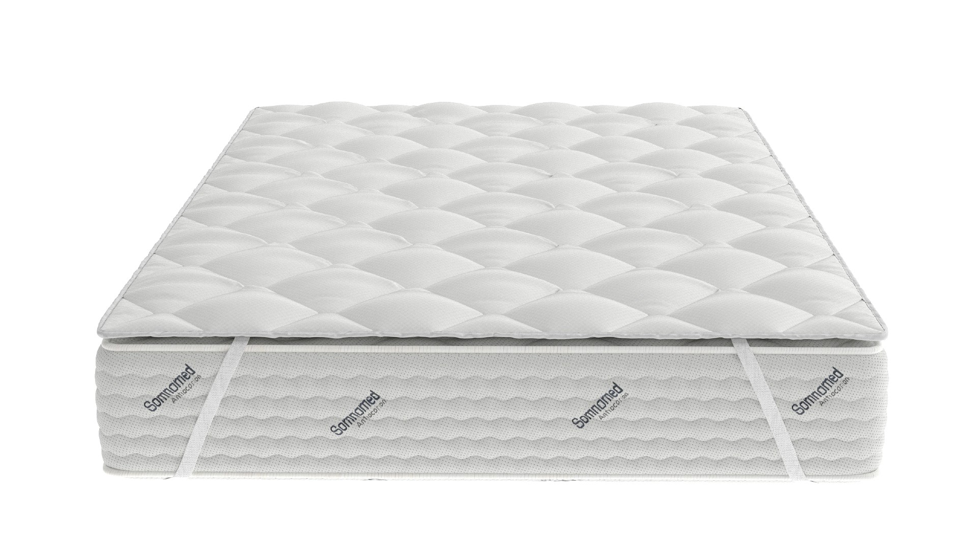 Topper matlasat cu microfibră albă 90x200 cm pentru saltele de o persoană