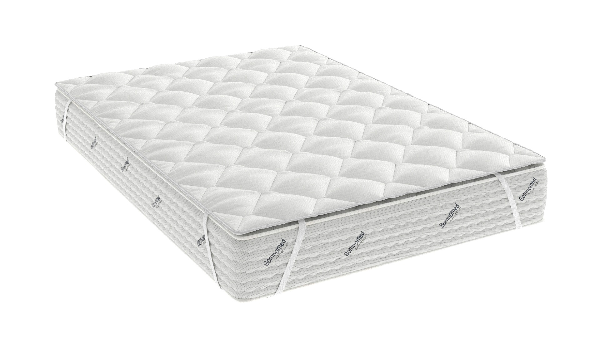Topper matlasat cu microfibră albă 90x200 cm pentru saltele de o persoană
