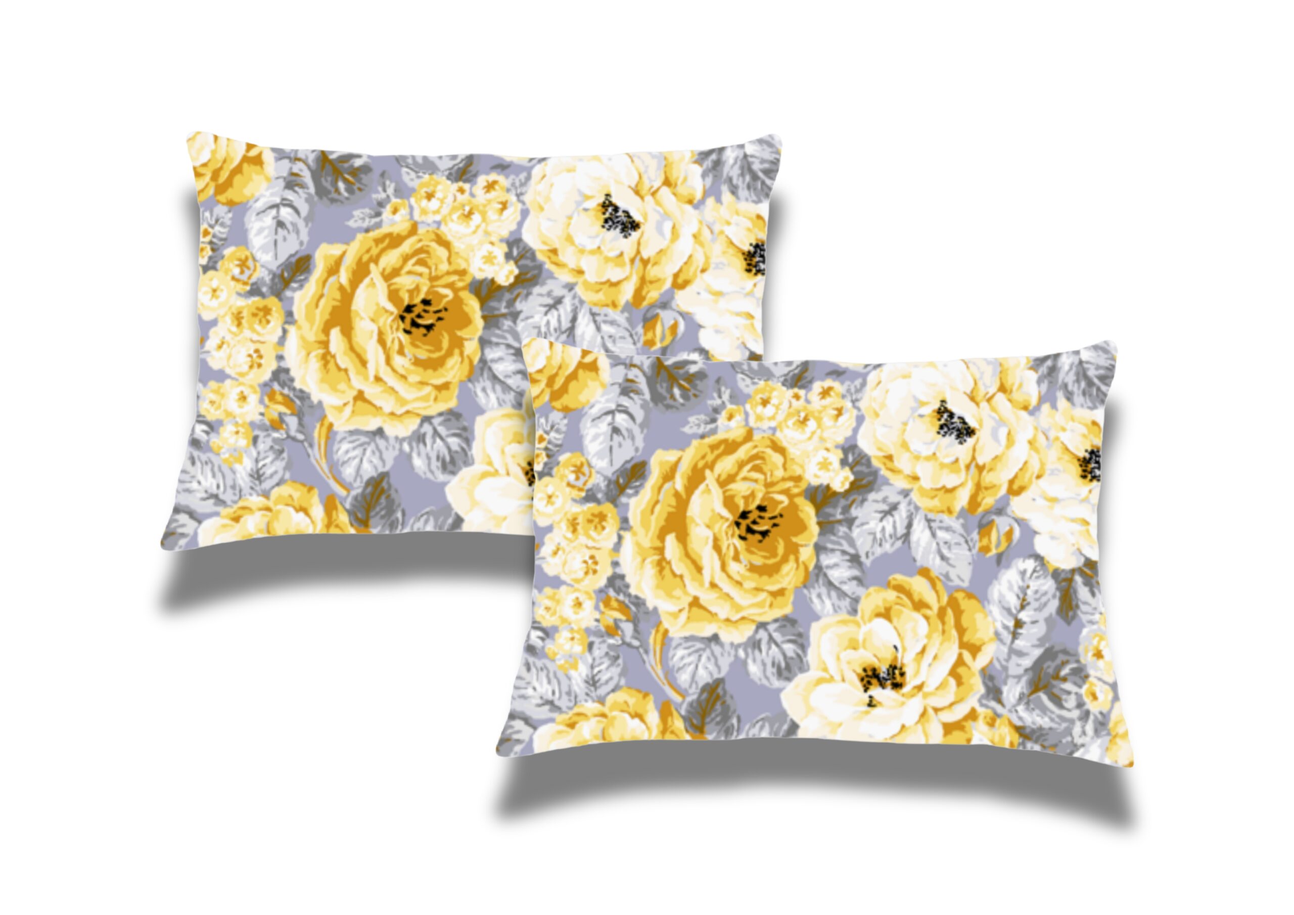 Set 2 perne matlasate 50x70 cm Luxury Petals, microfibră și fibră siliconizată
