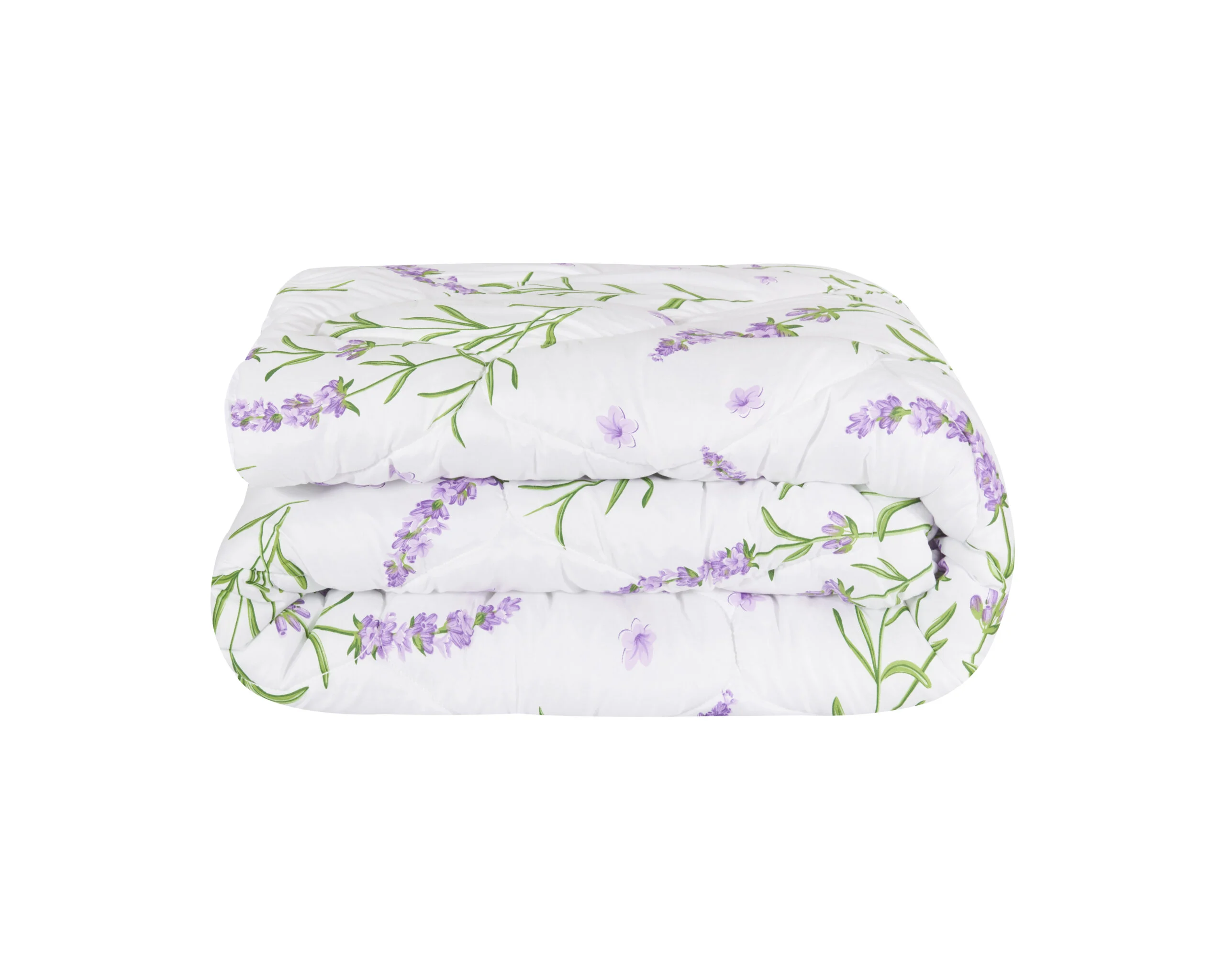 Pilotă matlasată cu imprimeu Lavanda, 140x200 cm, 350 g/m², microfibră