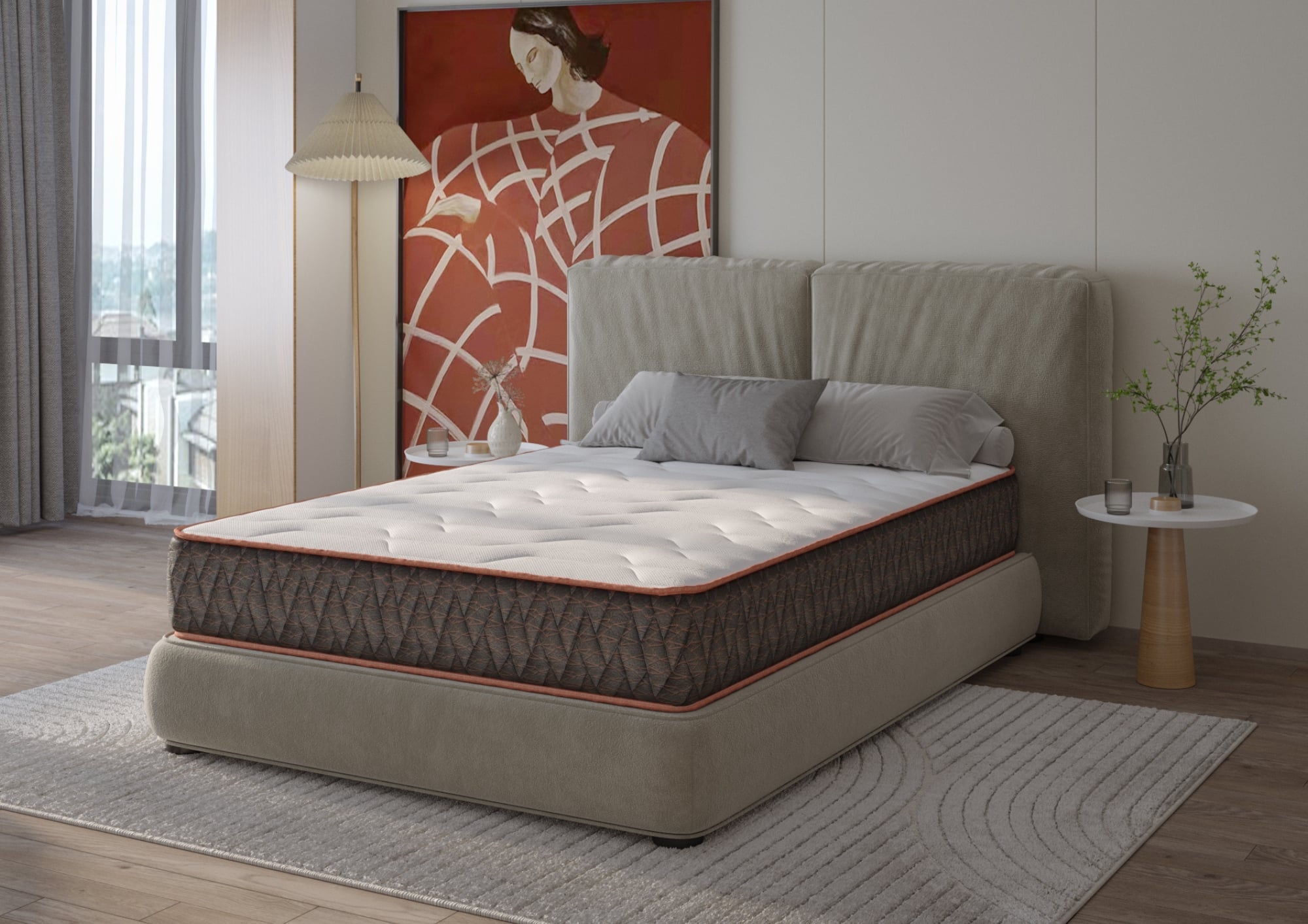 Saltea Supreme Comfort Pocket Multilayer 140x200 cm, dublu strat arcuri pocket, înălțime 30 cm
