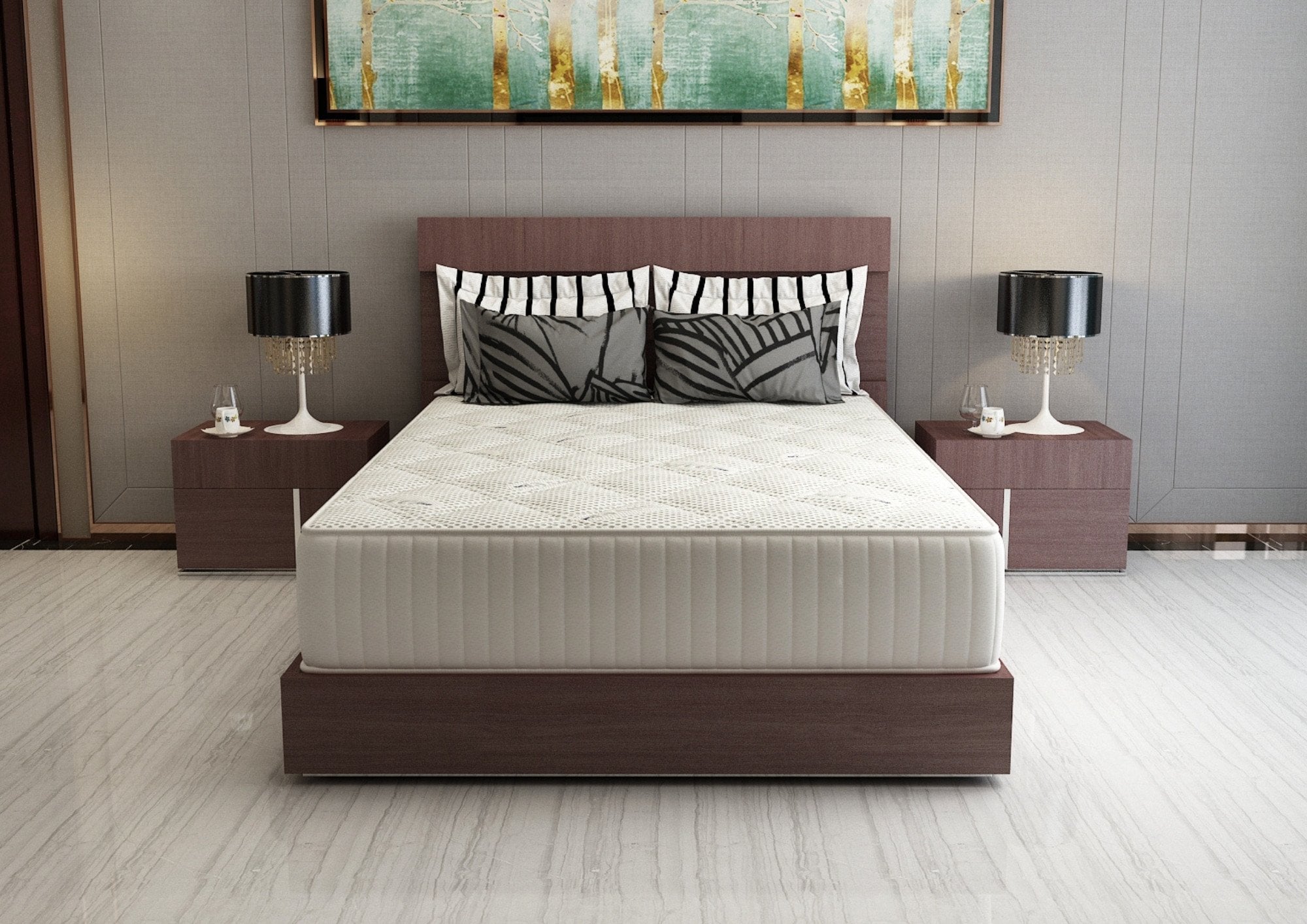 Saltea Silver Evolution Pocket Spring 200x200 cm cu spumă memorie și husă Silver, înălțime 30 cm