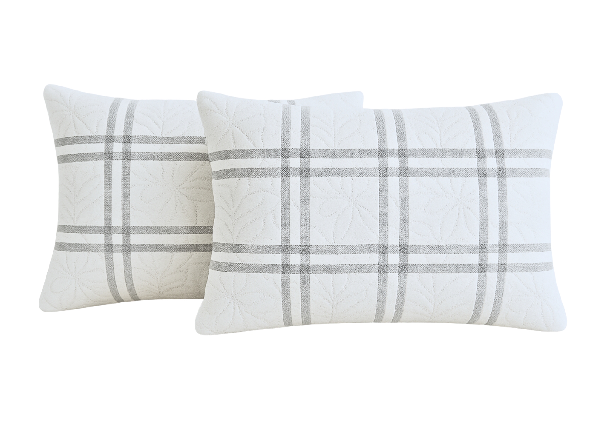 Set 2 perne matlasate 50x70 cu imprimeu Grid Belina