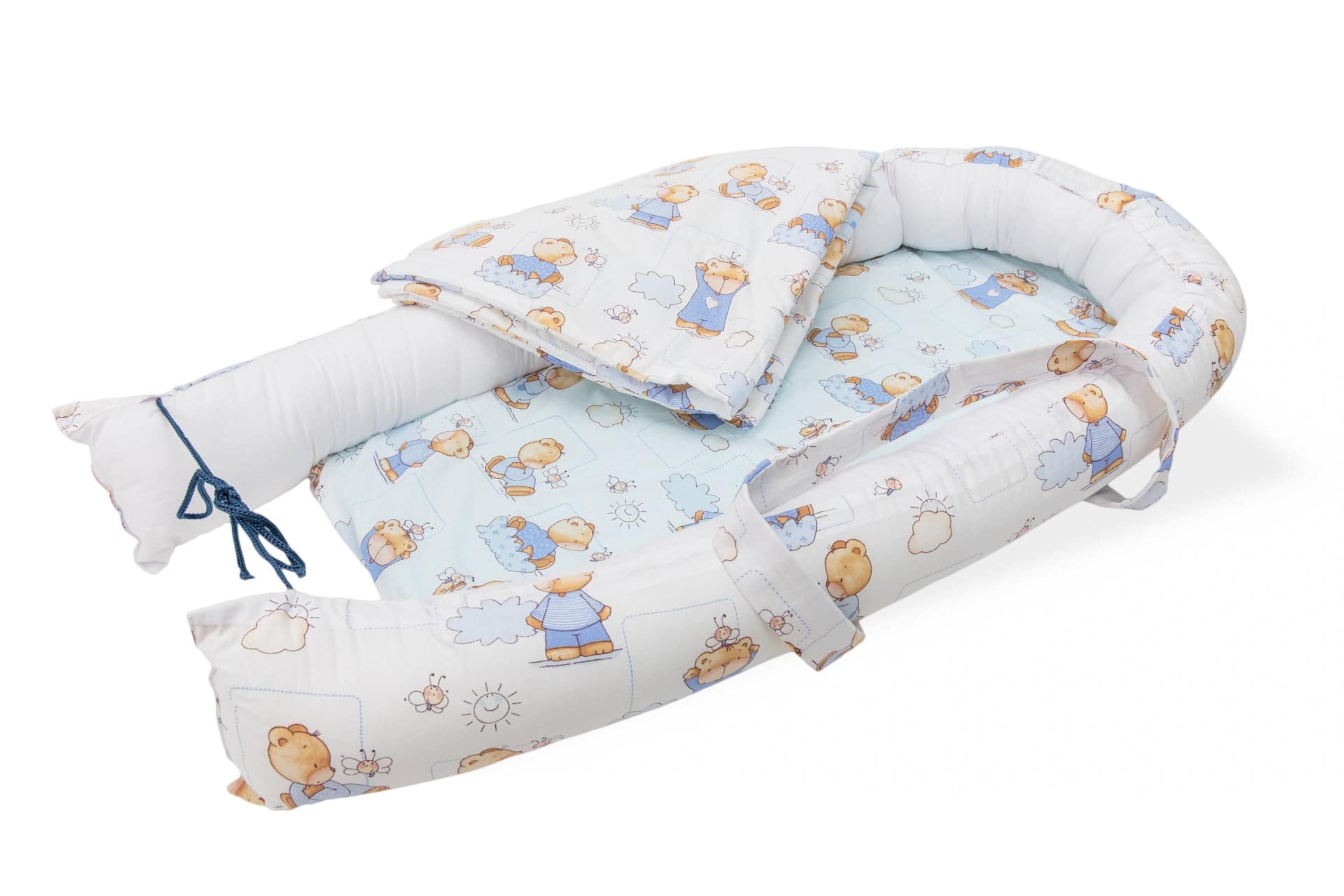 Set cuib bebeluși Rachete cu saltea și pătură din bumbac