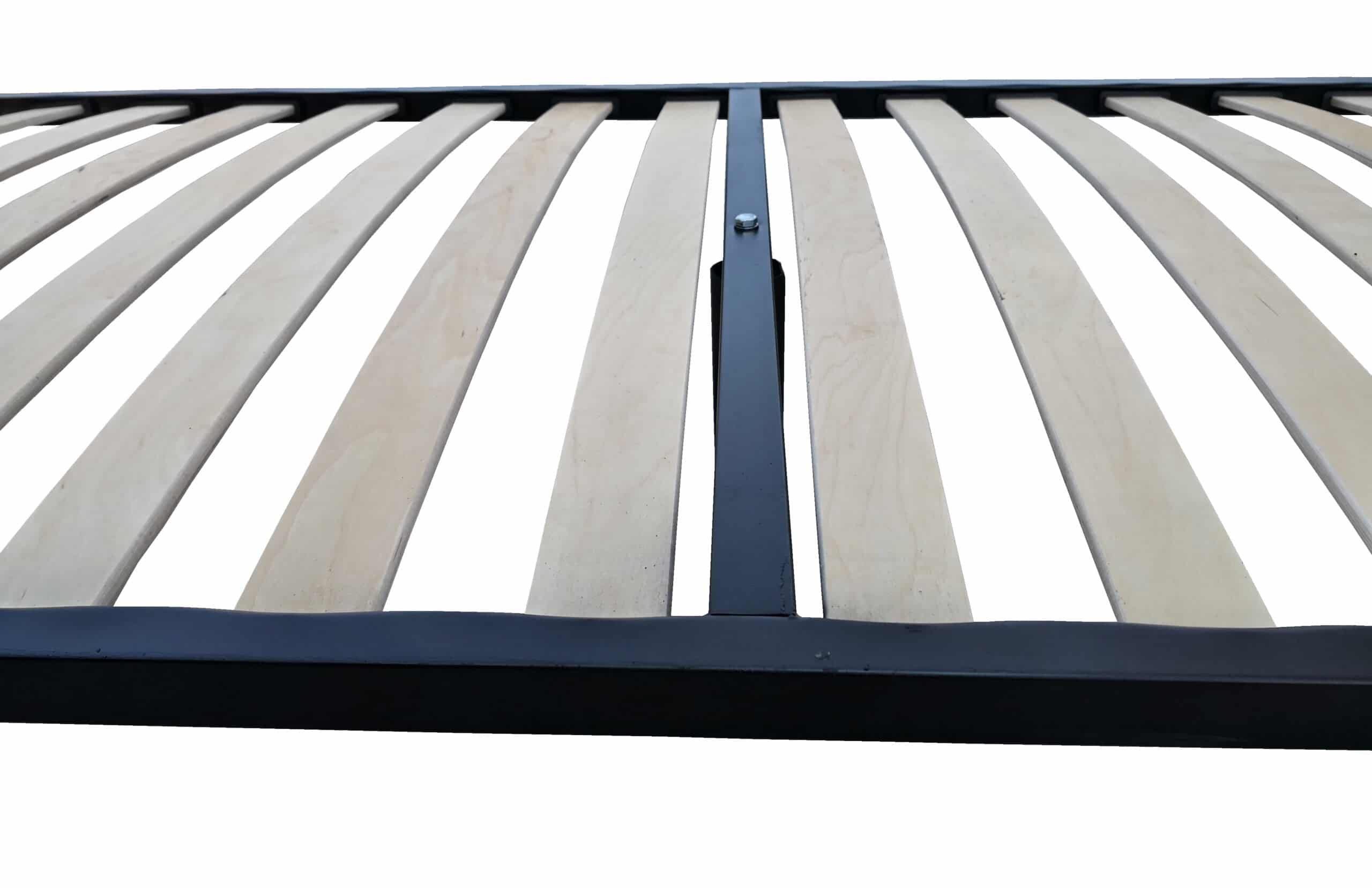 Somieră rabatabilă metalică 90x200 cm cu lamele mesteacan