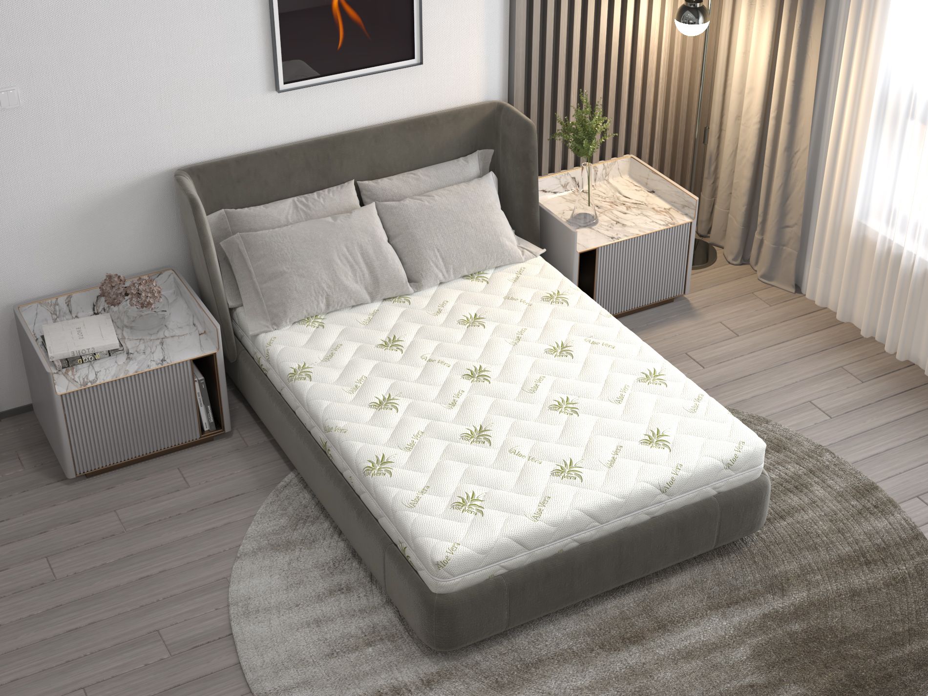 Saltea Confort 4Family Aloe Vera 180x190 cm cu suport ortopedic