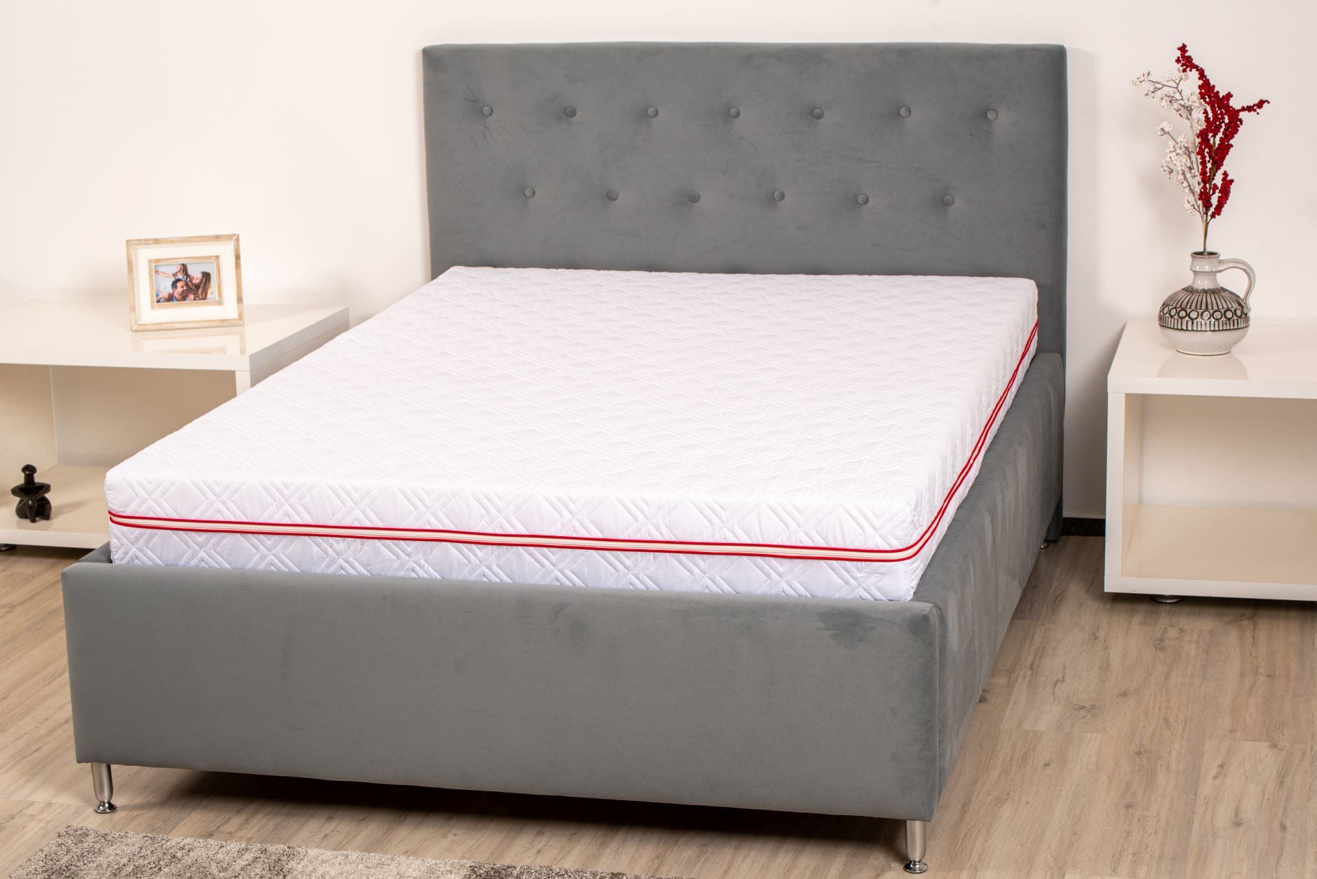 Saltea cu memorie 80x180 cm, husă detașabilă din microfibră, reversibilă