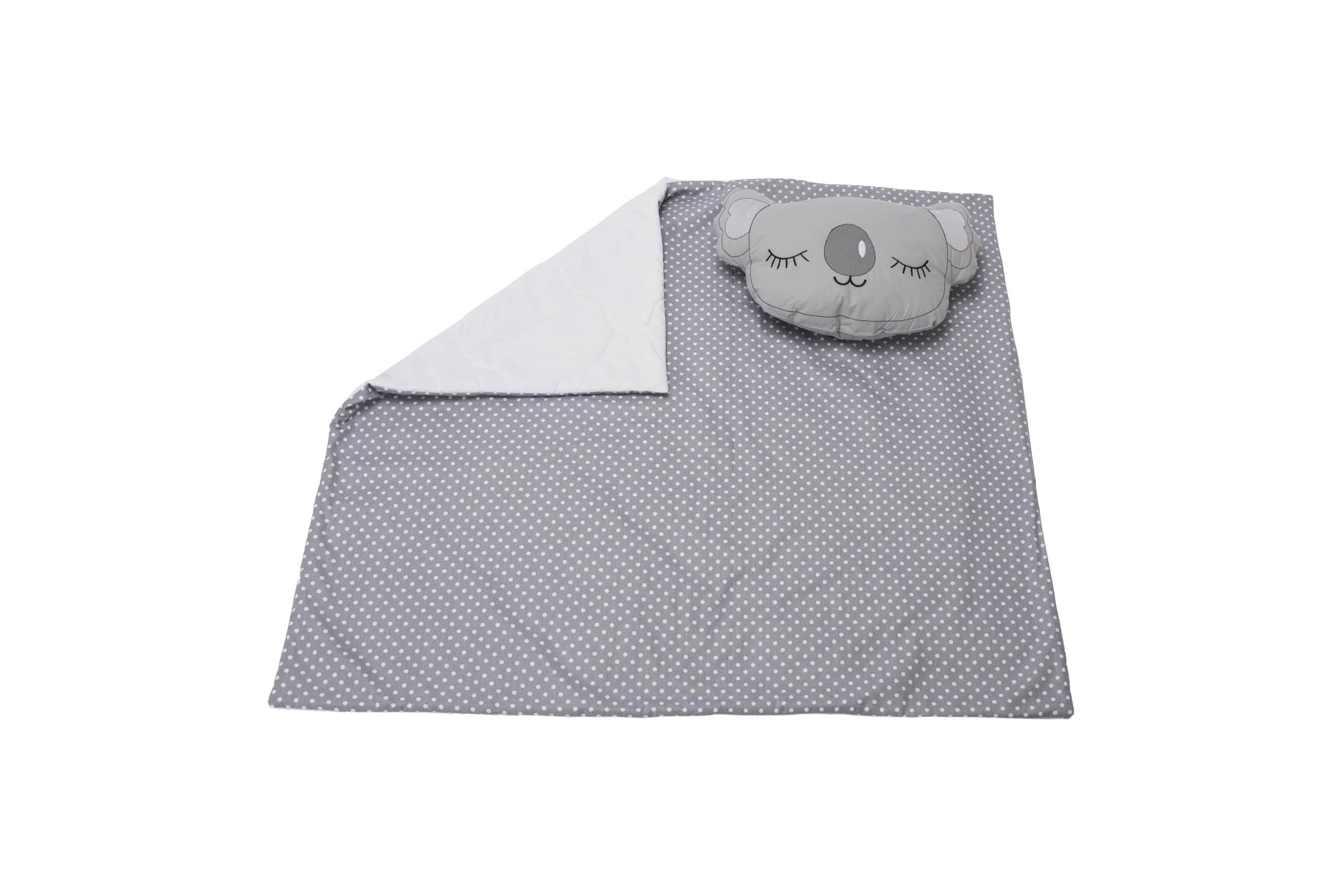 Set păturică și pernă urs koala pentru bebeluși 100x110 cm