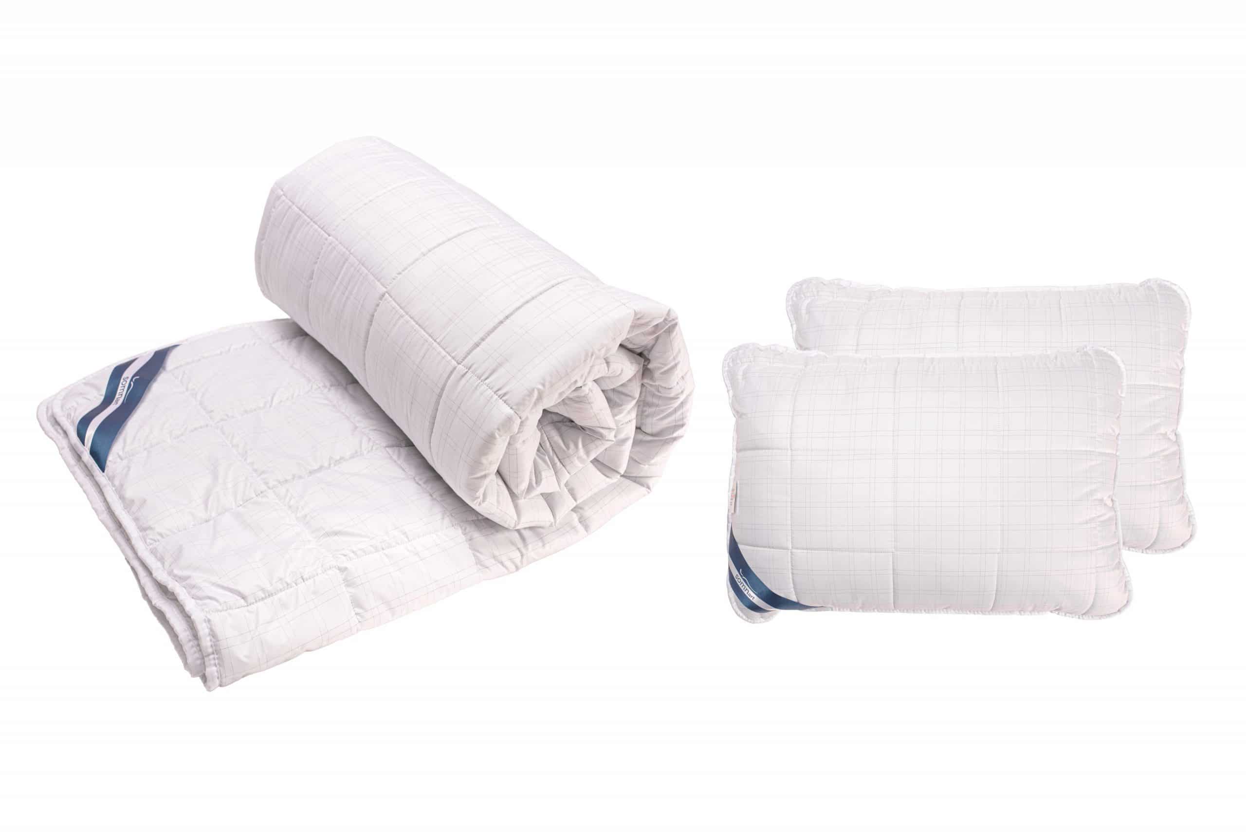 Set pilotă 180x200 cm și 2 perne 50x70 cm din microfibră cu carbon matlasată