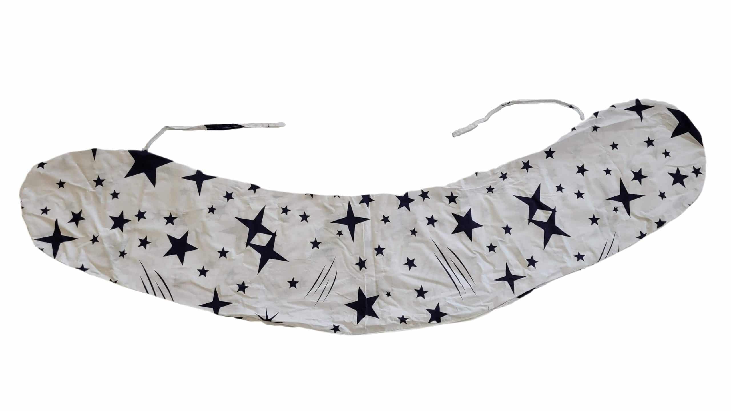 Față de pernă pentru gravide 3 în 1, bumbac 100%, model steluțe, 30x160 cm