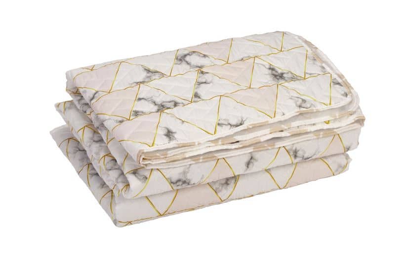 Cuvertură matlasată roz-gri 220x240 cm tricot poliester