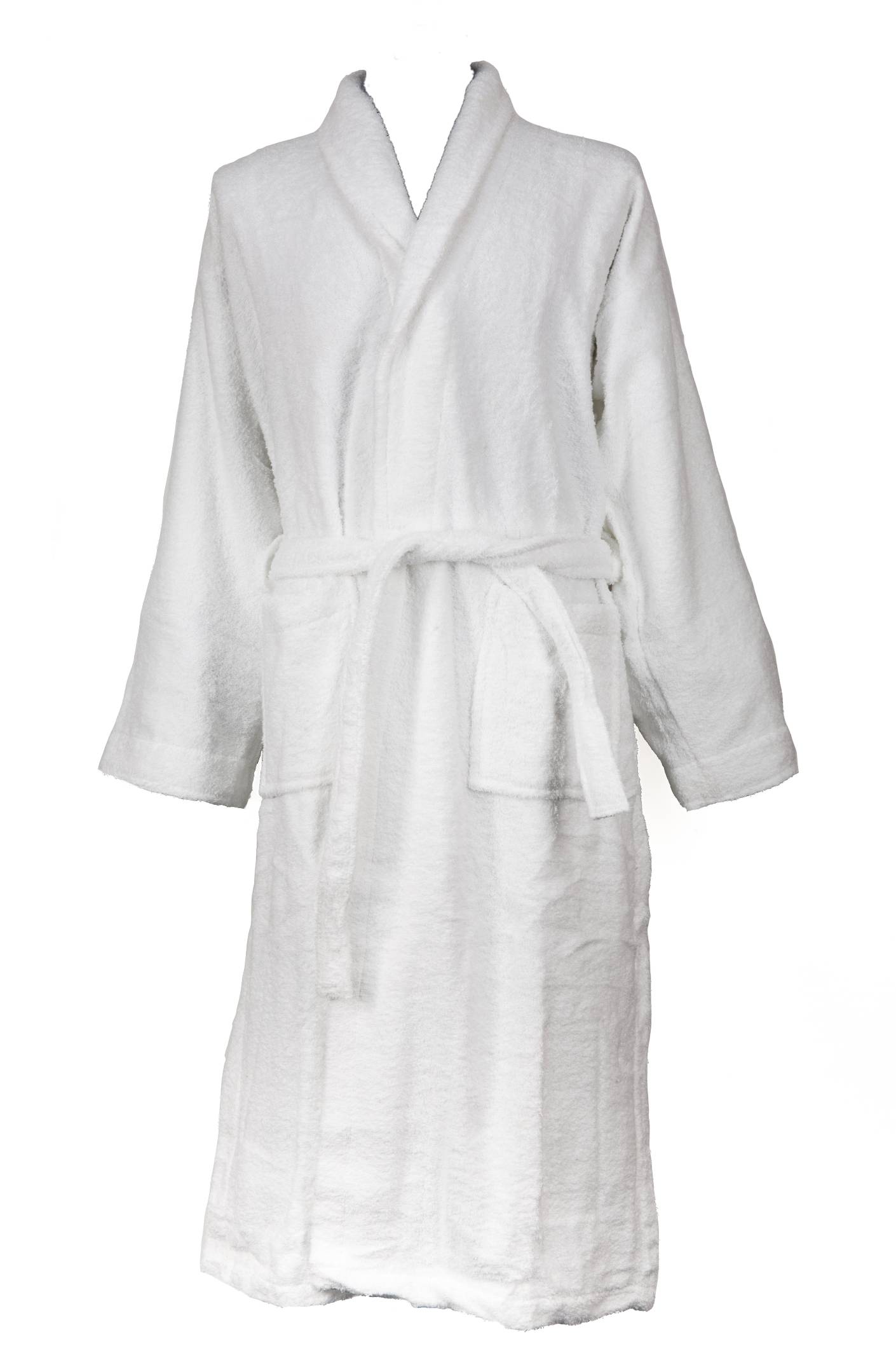 Halat de baie alb din bumbac 100%, unisex, mărimea S-M