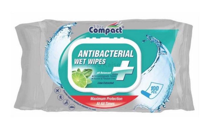 Șervețele umede antibacteriene lime fără alcool, 100 buc