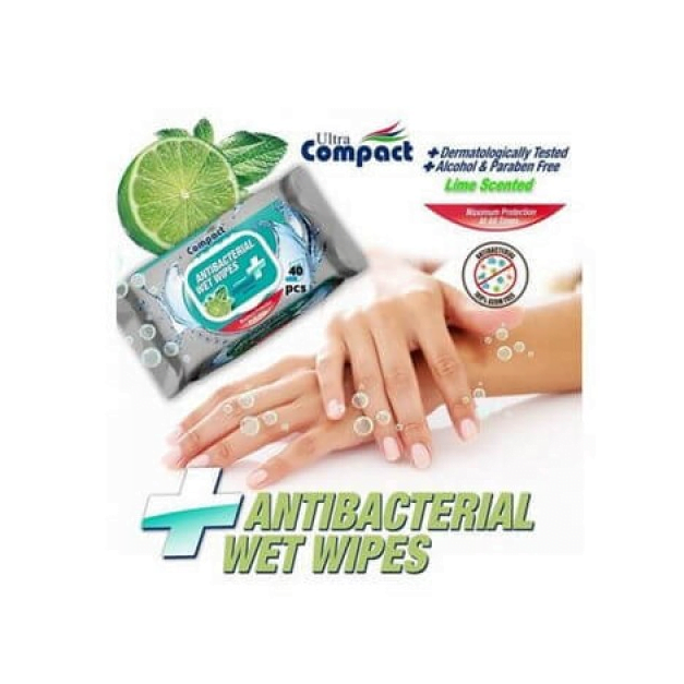 Șervețele umede antibacteriene lime fără alcool, 100 buc