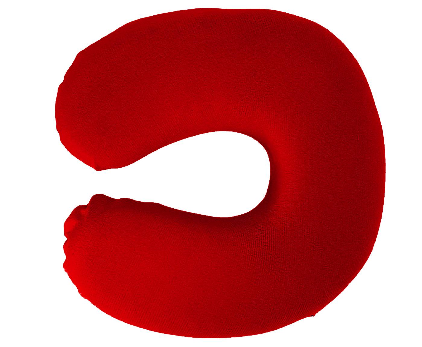 Pernă de călătorie roșie cu spumă Memory 32x32x8 cm