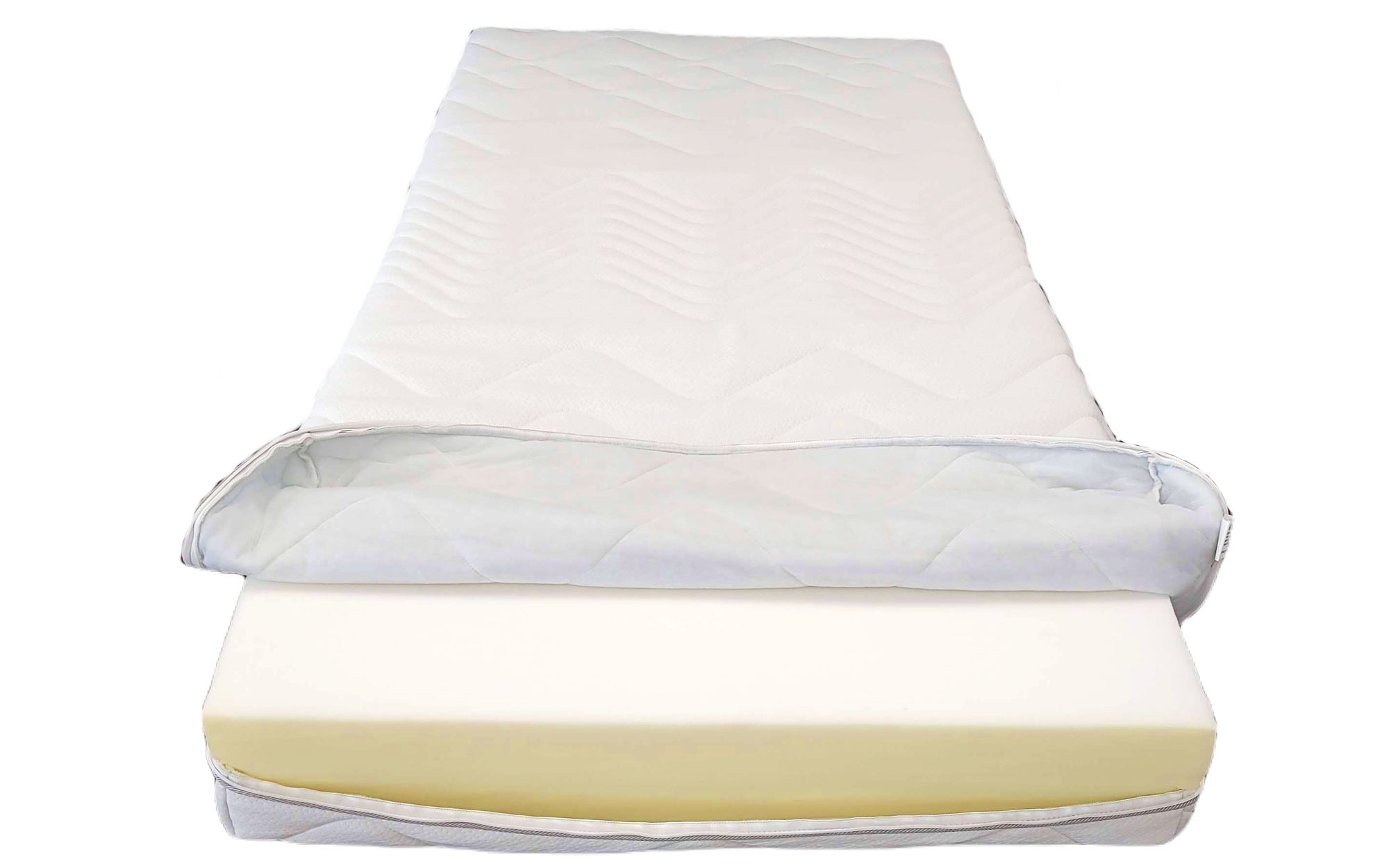 Husă de saltea matlasată 100x200x18 cm, detașabilă cu fermoar pe 4 laturi