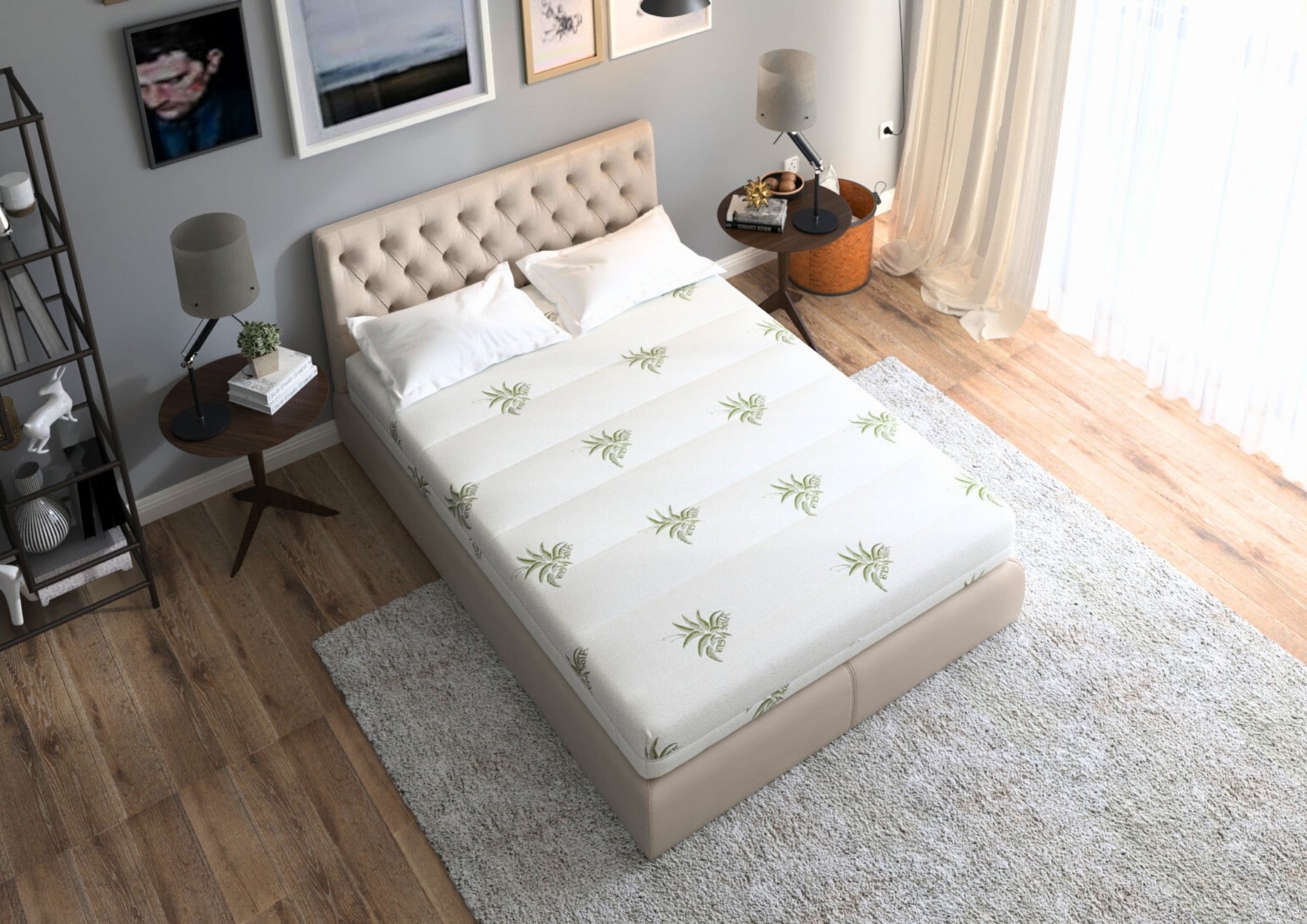 Saltea cu memorie 200x200 pentru persoane supraponderale, înălțime 25 cm, husă Aloe Vera detașabilă
