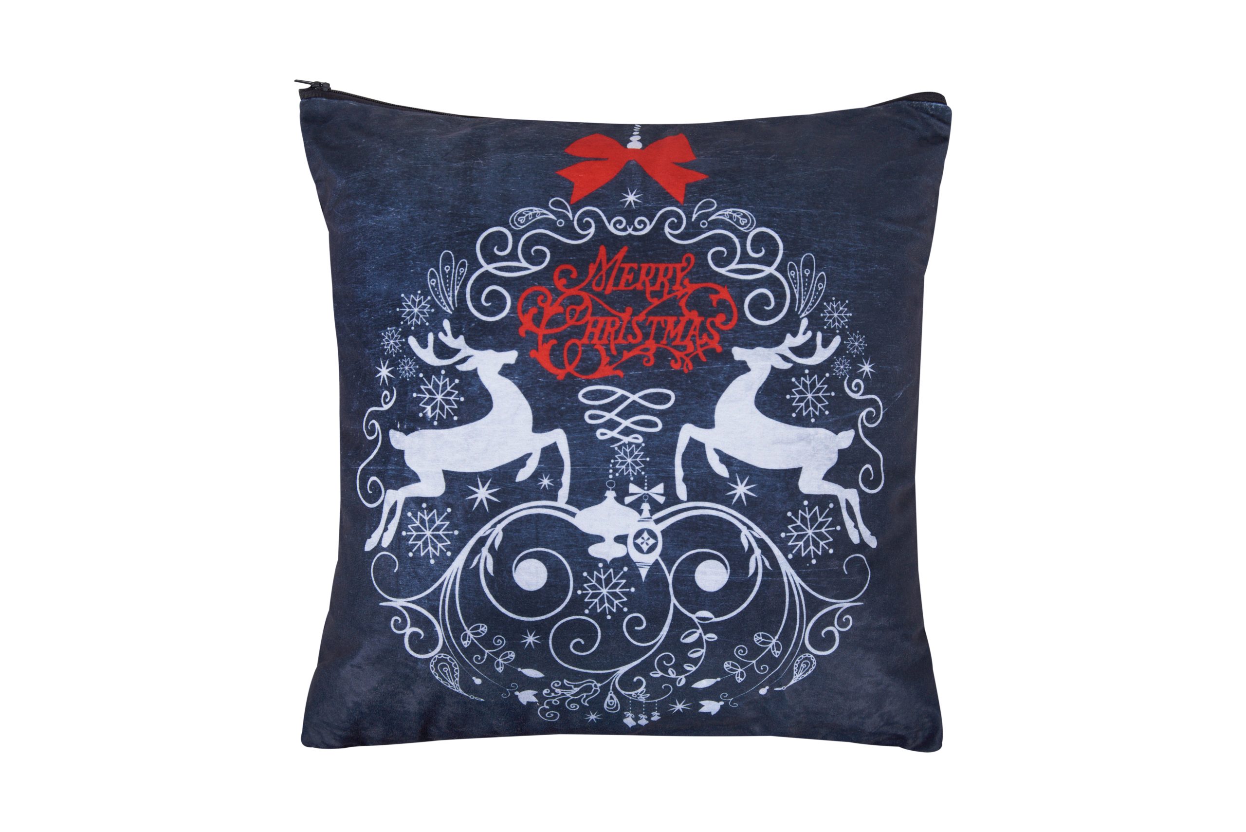 Pernă decorativă pătrată de Crăciun 40x40 cm cu imprimeu Reni