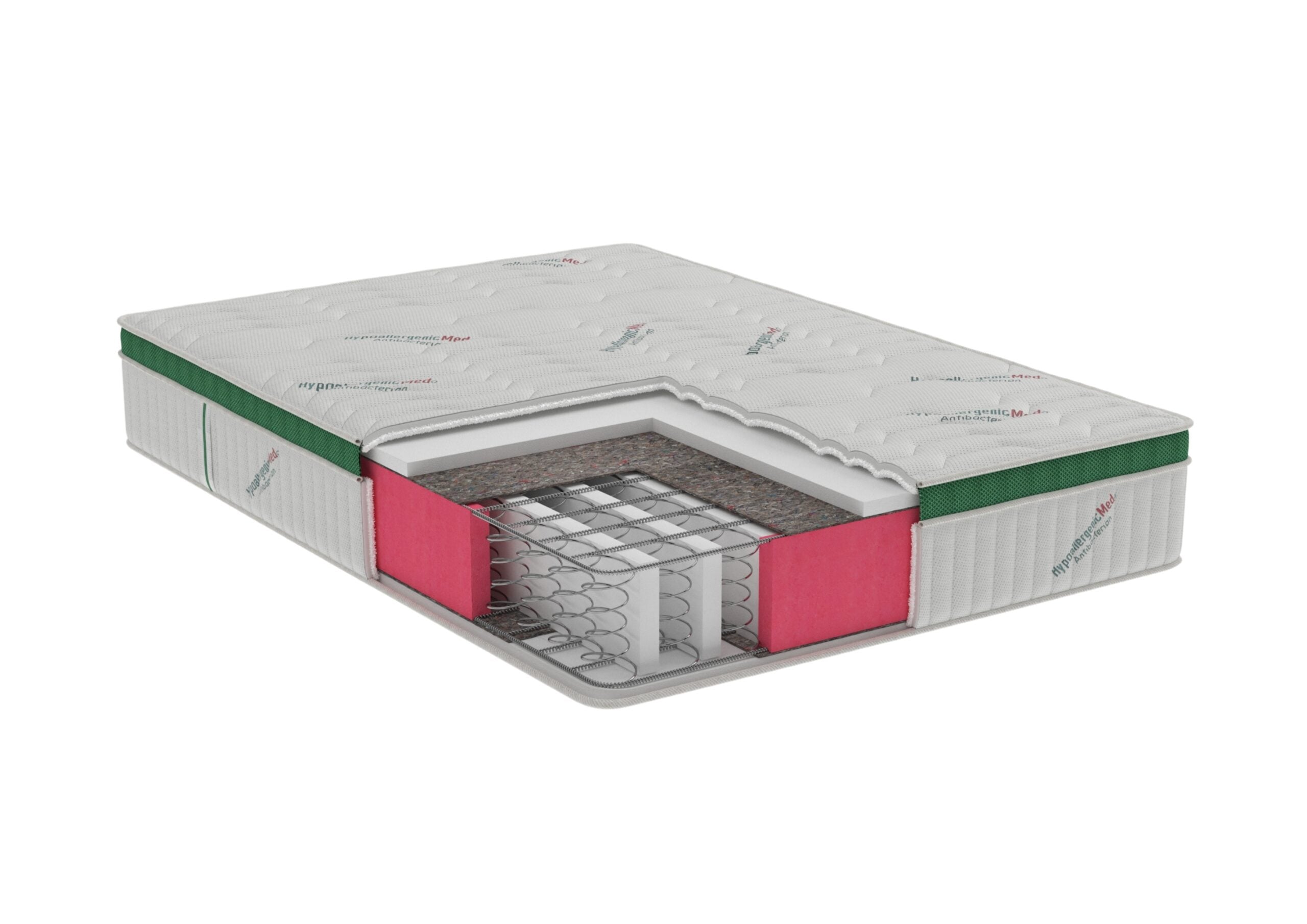 Saltea cu arcuri Bonell HypoallergenicMed Primo Protect 180x200 cm, înălțime 23 cm, husă antibacteriană și hipoalergenică