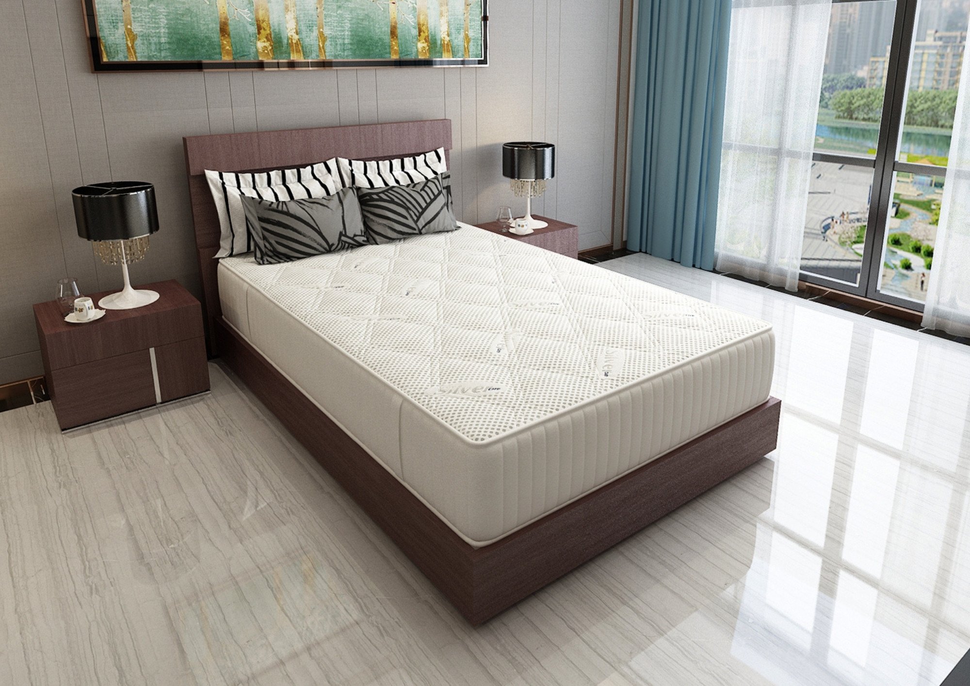 Saltea 180x200 cm, arcuri Pocket Spring, spumă cu memorie 3 cm, husă cu ioni de argint, fermitate ridicată, înălțime 30 cm