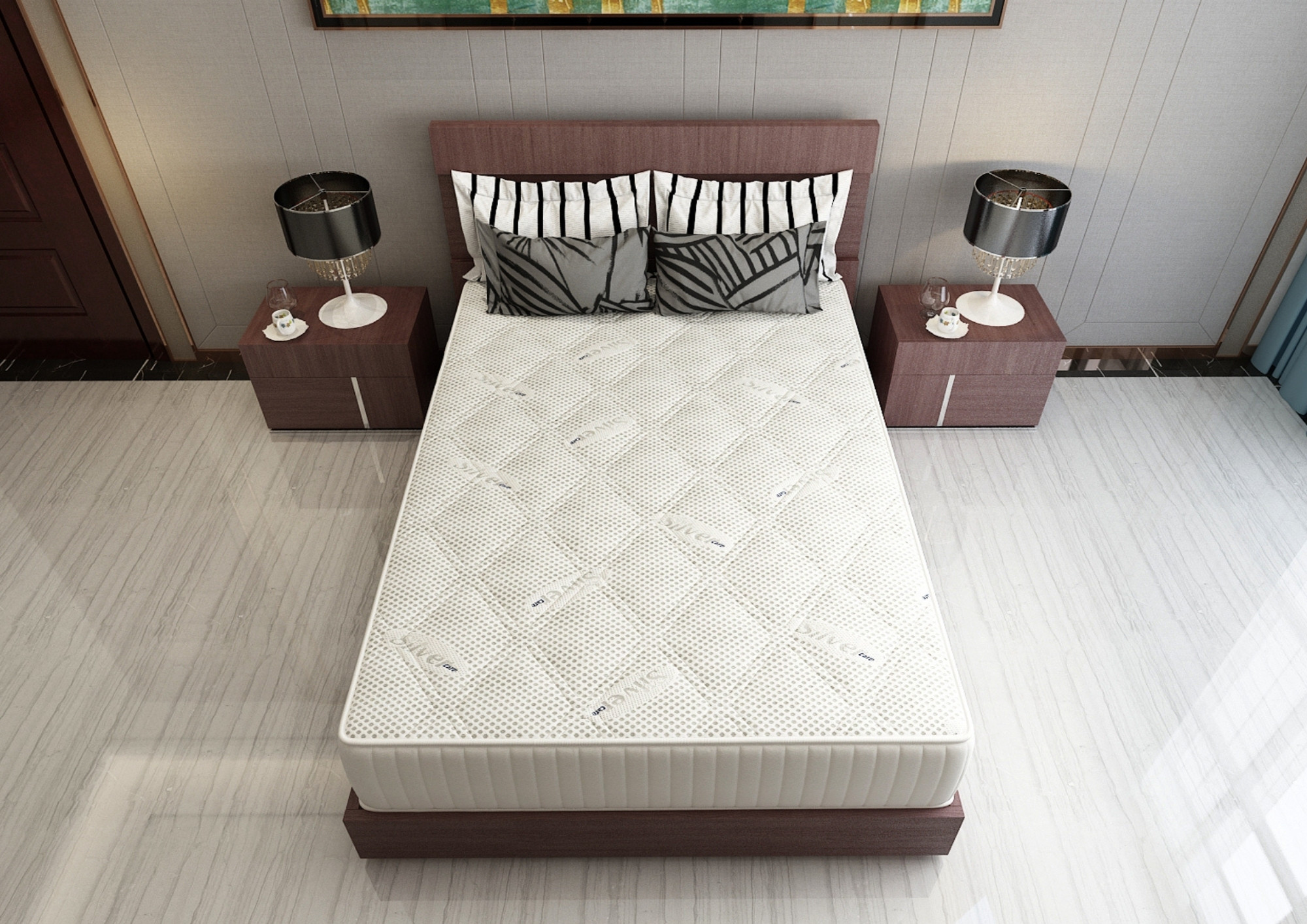 Saltea 180x200 cm, arcuri Pocket Spring, spumă cu memorie 3 cm, husă cu ioni de argint, fermitate ridicată, înălțime 30 cm