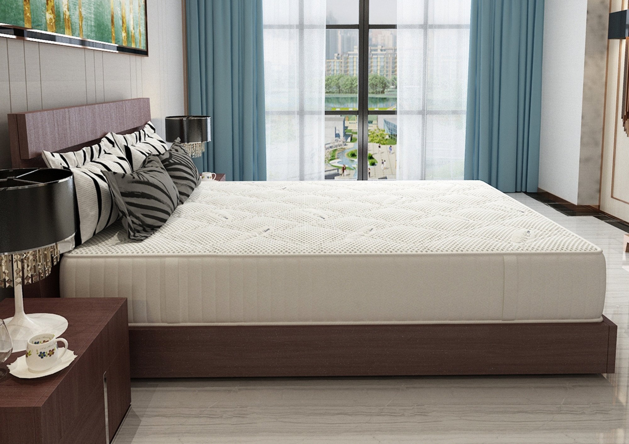 Saltea 180x200 cm, arcuri Pocket Spring, spumă cu memorie 3 cm, husă cu ioni de argint, fermitate ridicată, înălțime 30 cm