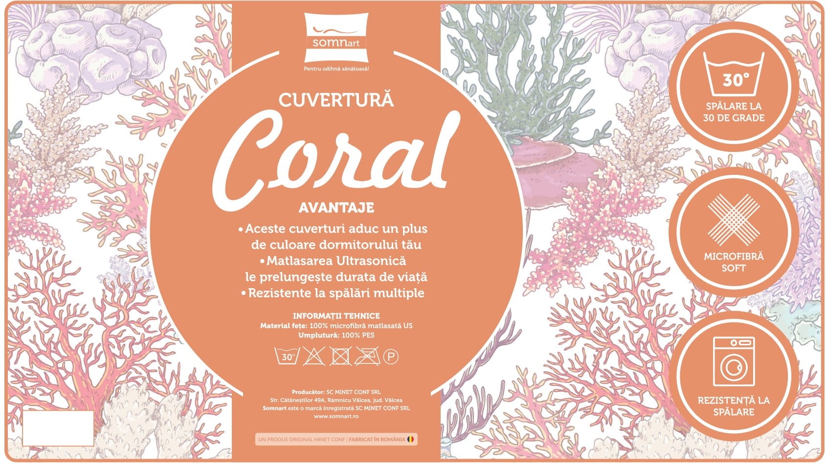 Cuvertură matlasată ultrasonic cu microfibră periată și imprimeu zig-zag gri 210×240 cm