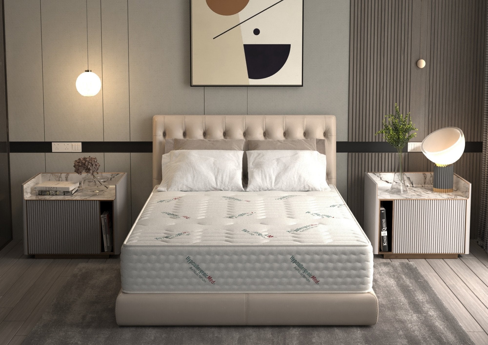 Saltea ortopedică cu arcuri Pocket 160x200 cm, înălțime 25 cm, tratament antibacterian, fermitate mediu-tare