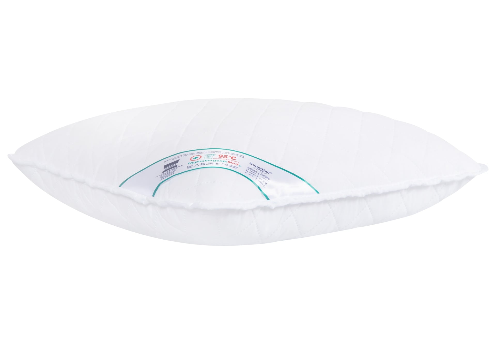 Pernă matlasată HypoallergenicMed 50x50 cm lavabilă la 95°C cu fibre SuperBall