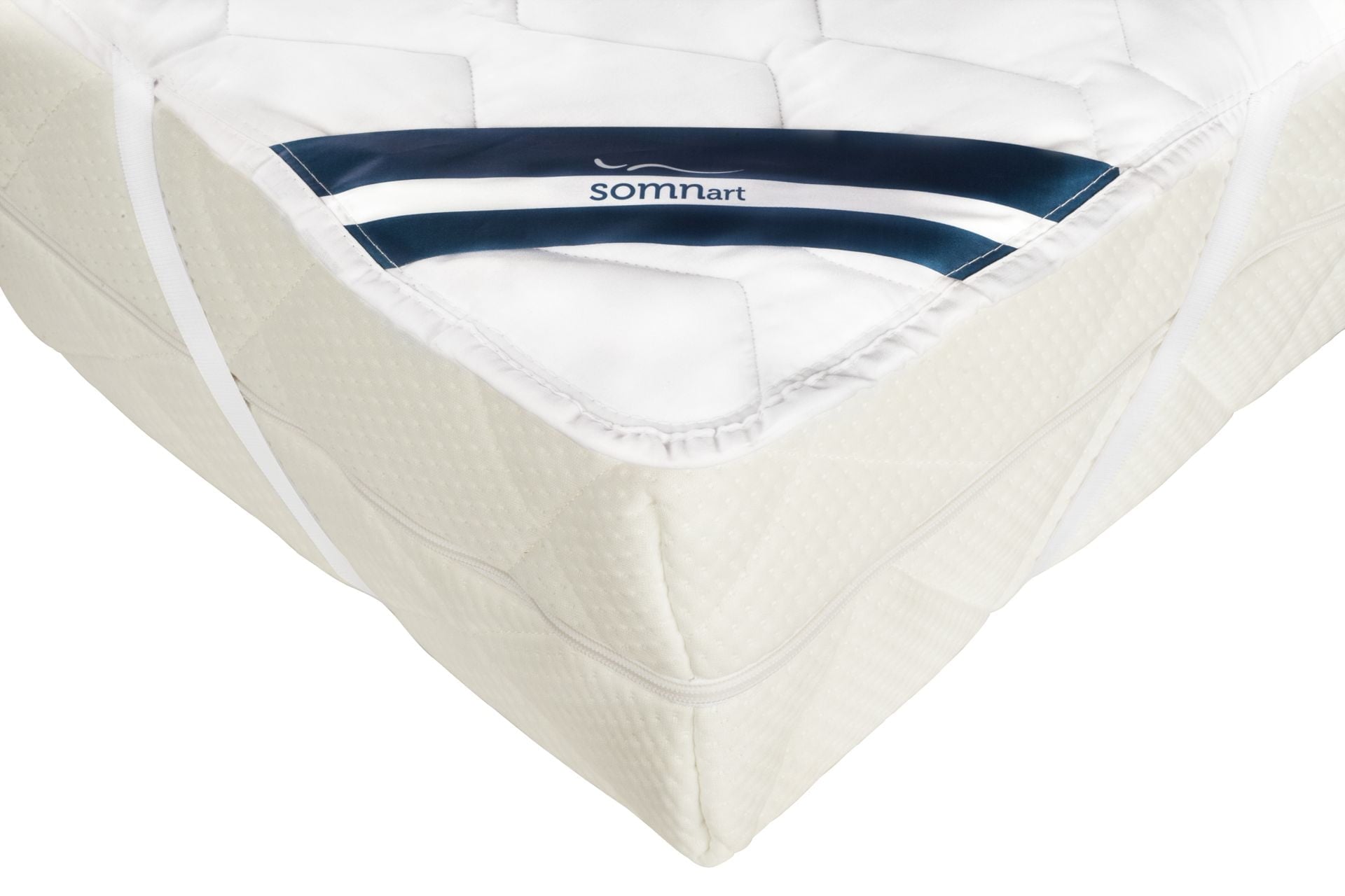 Protecție saltea bumbac alb matlasată 200×200 cm lavabilă 90°C