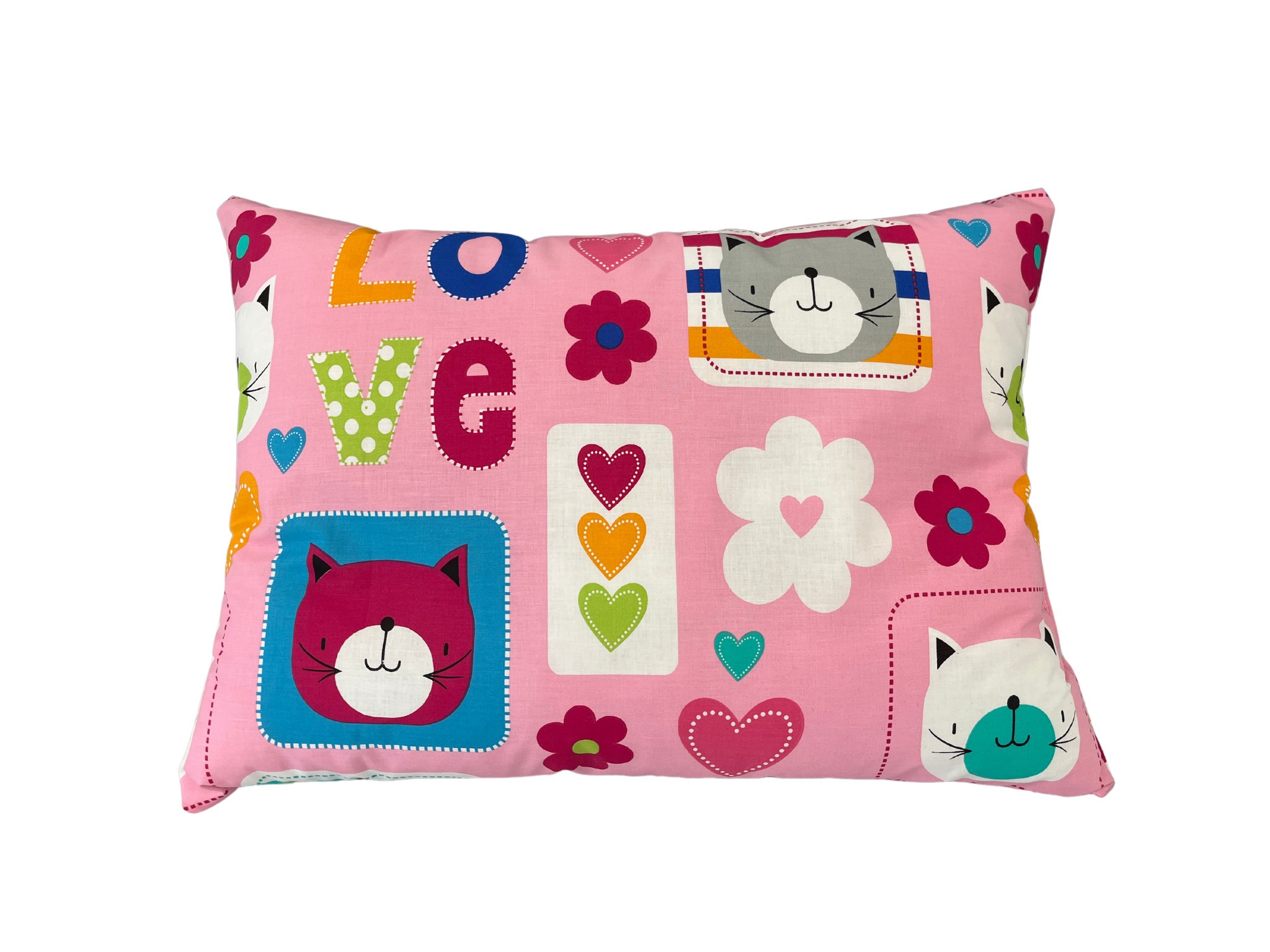 Pernă bumbac imprimeu Pisicute 50x70 cm cu umplutură Superball