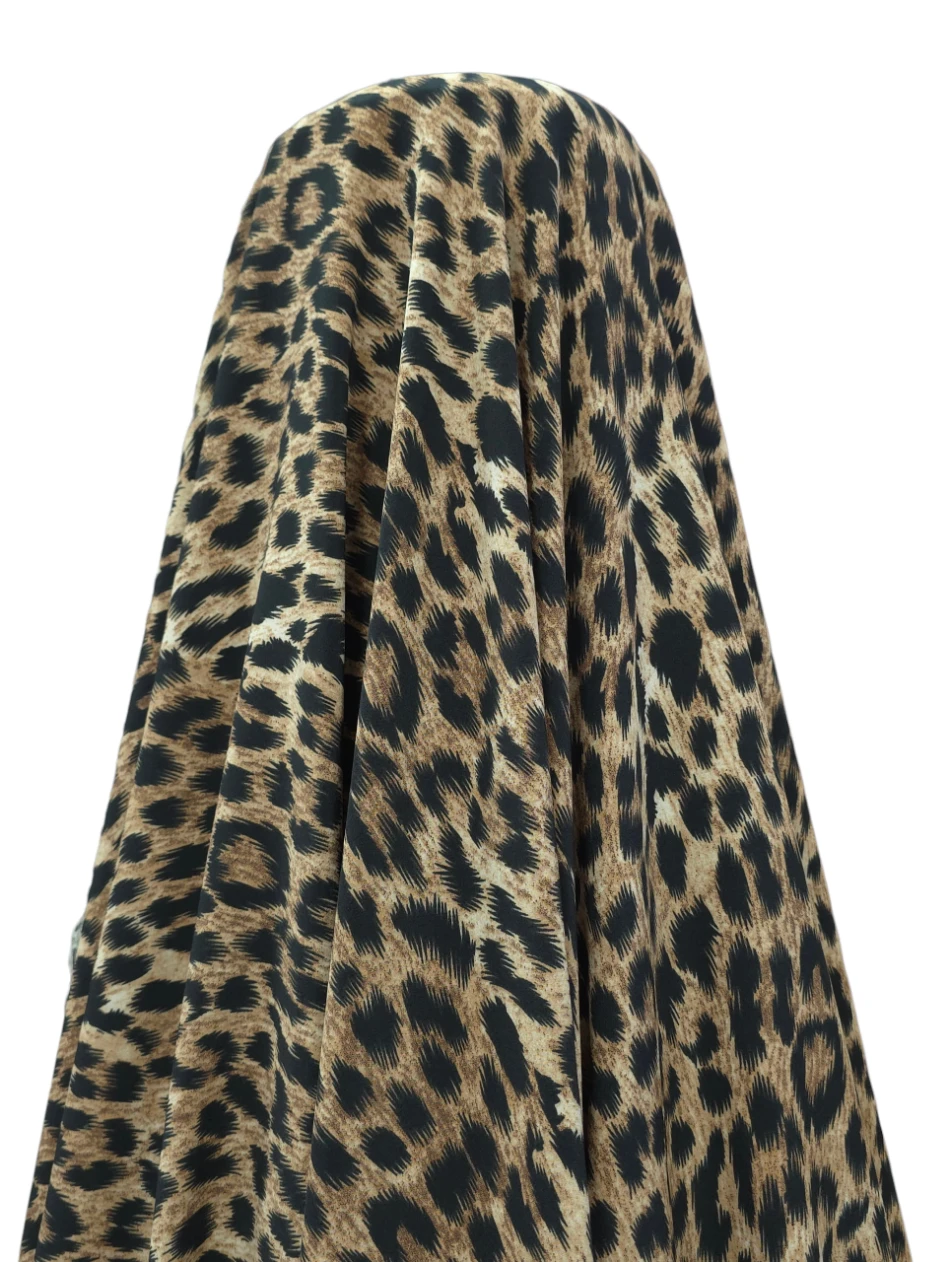 Matase tip piersica animal print bej