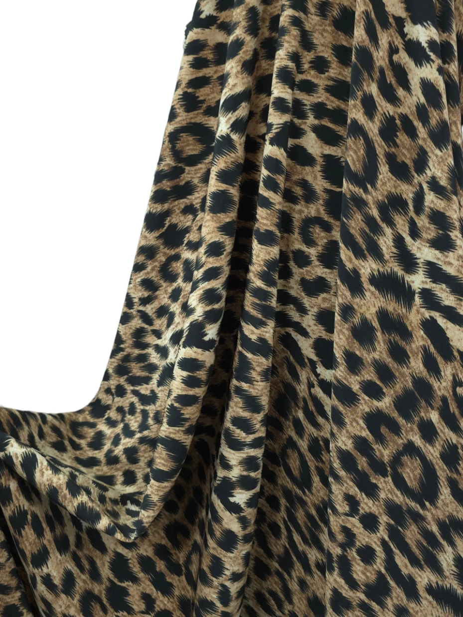 Matase tip piersica animal print bej