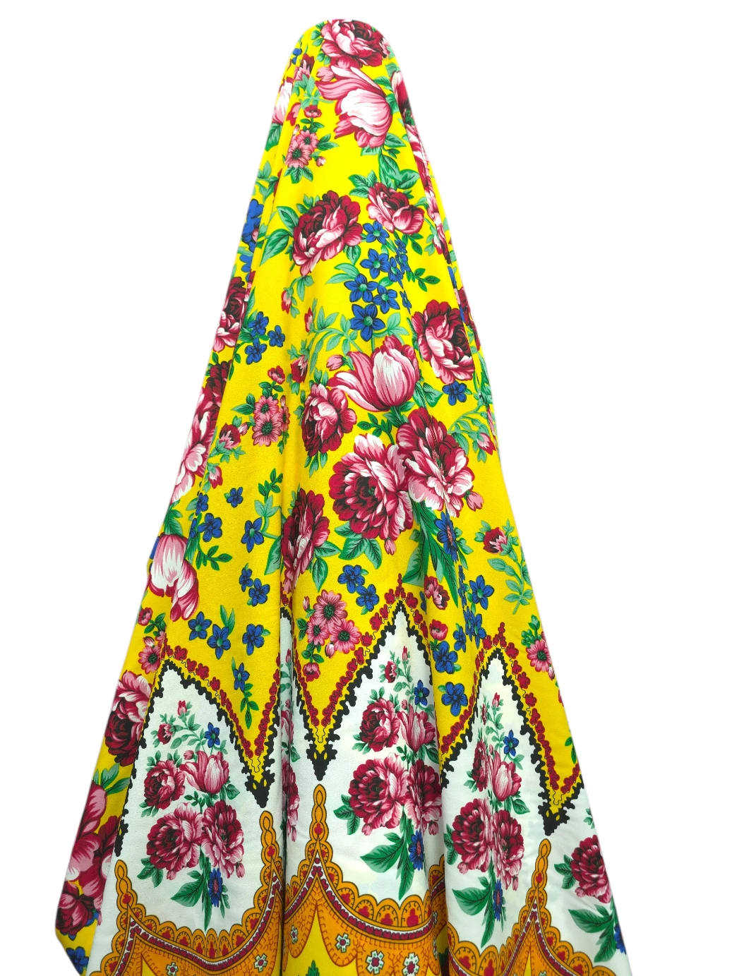 Matase imprimeu traditional galben