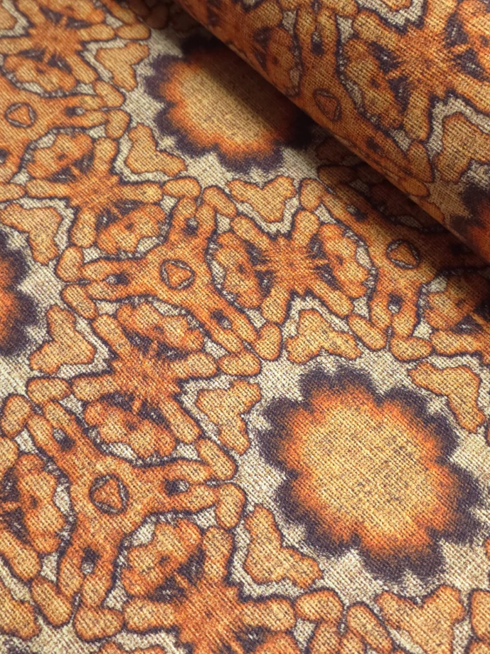 Material din in pentru decor imprimeu caramiziu