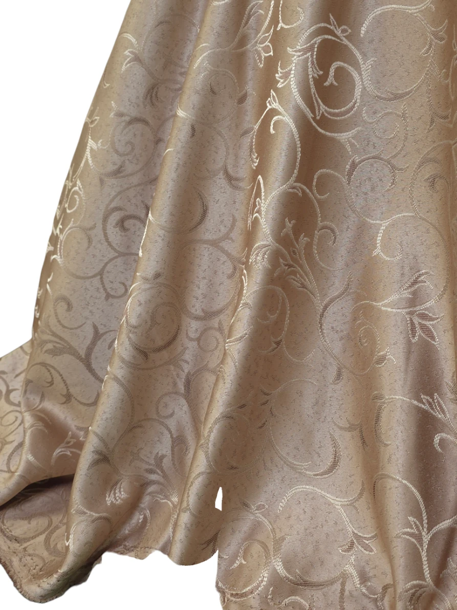 Material draperie bej cappuccino cu model ramurele