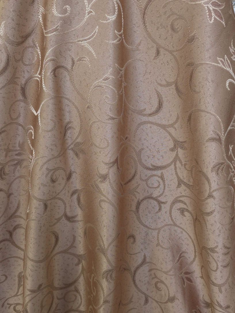 Material draperie bej cappuccino cu model ramurele