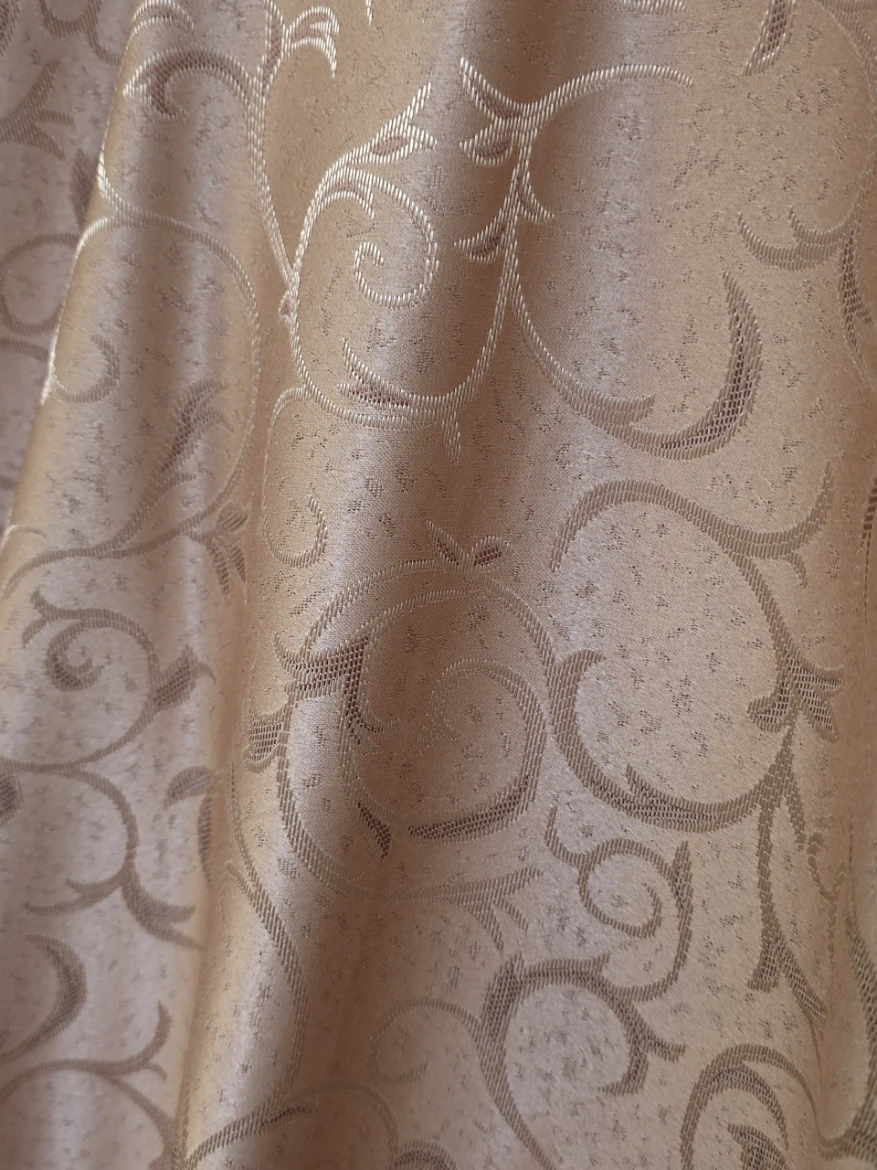 Material draperie bej cappuccino cu model ramurele