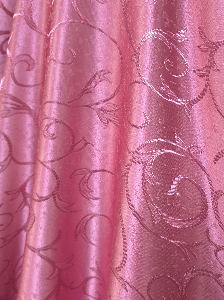 Material draperie roz contur ramurele